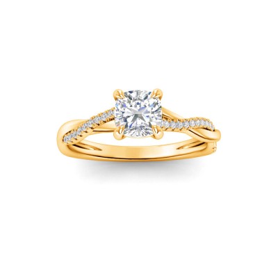 2.14 Ctw Cushion Diamond Twisted Vine Engagement Ring
