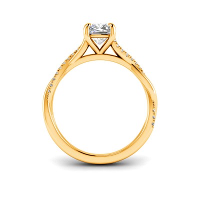 2.14 Ctw Cushion Diamond Twisted Vine Engagement Ring