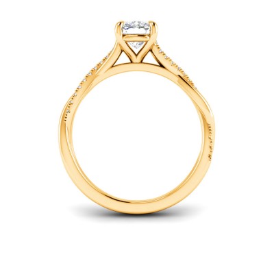 1.14 Ctw Elongated Cushion Diamond Twisted Vine Engagement Ring