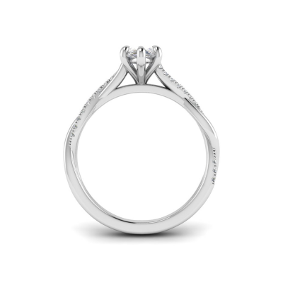 1 Ct Marquise Lab Diamond & 0.14 Ctw Diamond Twisted Vine Engagement Ring