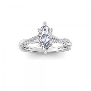 1.14 Ctw Marquise Lab Diamond Twisted Vine Engagement Ring, IGI Certified