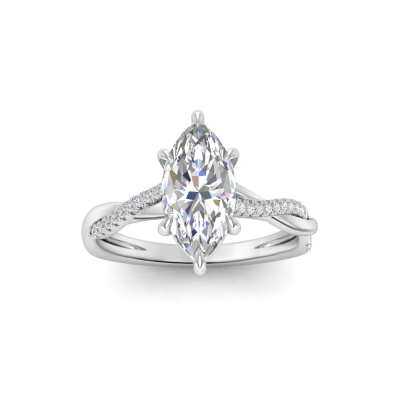 2.14 Ctw Marquise CZ Twisted Vine Engagement Ring
