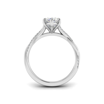 2.14 Ctw Marquise CZ Twisted Vine Engagement Ring