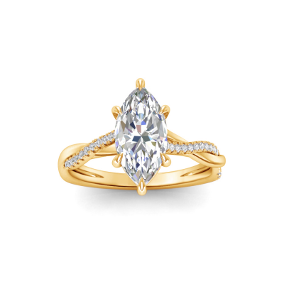 4 Ct Marquise Lab Diamond & 0.14 Ctw Diamond Twisted Vine Engagement Ring