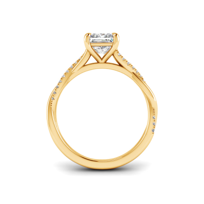 1.14 Ctw Princess Diamond Twisted Vine Engagement Ring