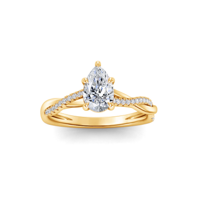 1.14 Ctw Pear Diamond Twisted Vine Engagement Ring