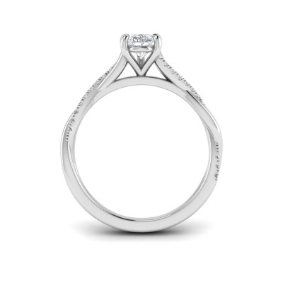 1.14 Ctw Pear Lab Diamond Twisted Vine Engagement Ring, IGI Certified