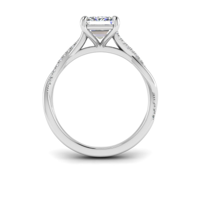 1.14 Ctw Radiant Lab Diamond Twisted Vine Engagement Ring, IGI Certified