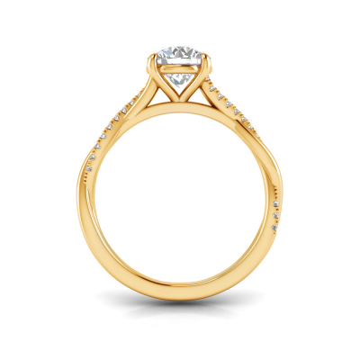 1 Ct Round Moissanite & 0.14 Ctw Diamond Twisted Vine Engagement Ring
