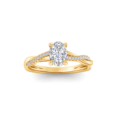 1.14 Ctw Oval Diamond Twisted Vine Engagement Ring