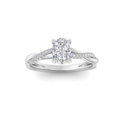 1.14 Ctw Oval Diamond Twisted Vine Engagement Ring, GIA Certified