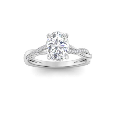 1.64 Ctw Oval Lab Diamond Twisted Vine Engagement Ring, IGI Certified