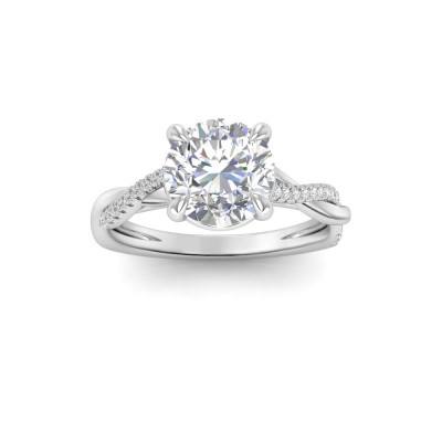 1.64 Ctw Round Lab Diamond Twisted Vine Engagement Ring, IGI Certified