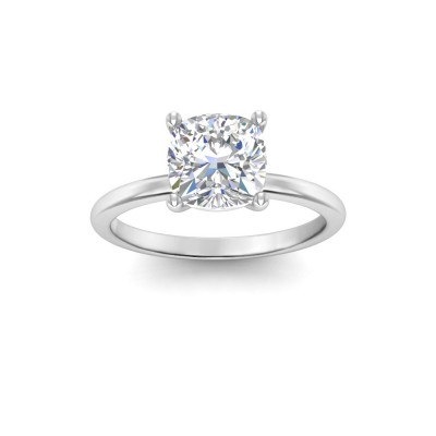 2 Ct Cushion Lab Diamond Solitaire Engagement Ring