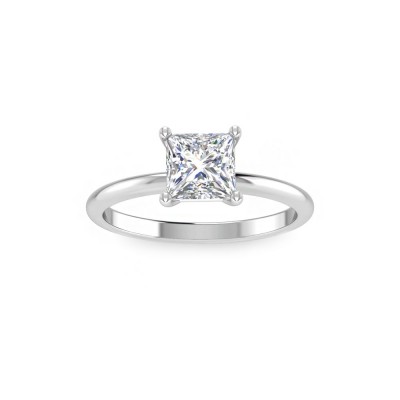 1.5 Ct Princess Lab Diamond Solitaire Engagement Ring