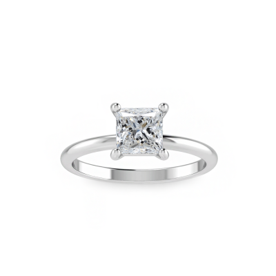 1 Ct Princess Lab Diamond Solitaire Ring