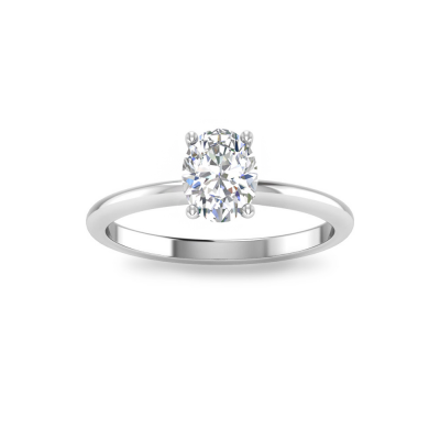 1 Ct Oval Lab Diamond Solitaire Engagement Ring