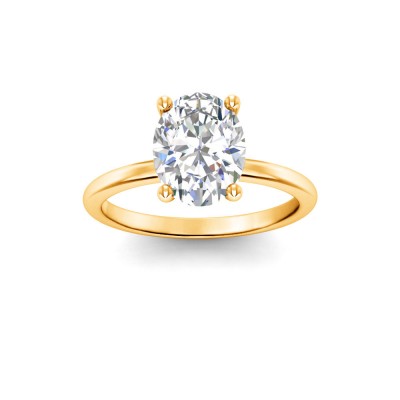 3.5 Ct Oval Lab Diamond Solitaire Engagement Ring