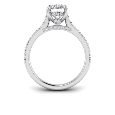 2 Ct Oval Lab Diamond & .42 Ctw Diamond Gala Hidden Halo Engagement Ring
