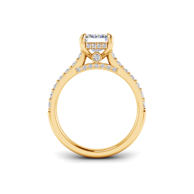 1.42 Ctw Emerald Diamond Gala Hidden Halo Engagement Ring