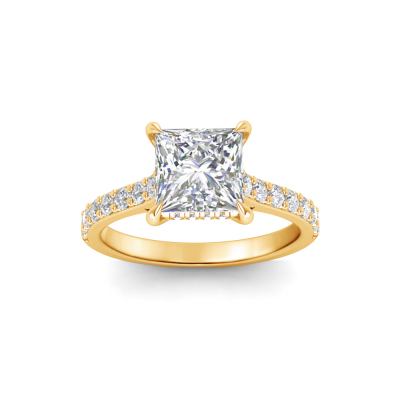 1.42 Ctw Princess Diamond Gala Hidden Halo Engagement Ring