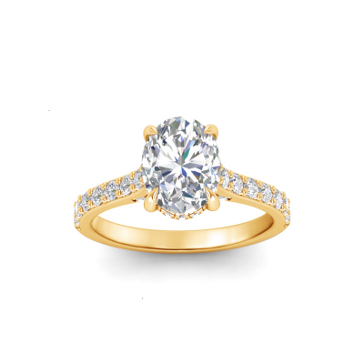 1.42 Ctw Oval Diamond Gala Hidden Halo Engagement Ring