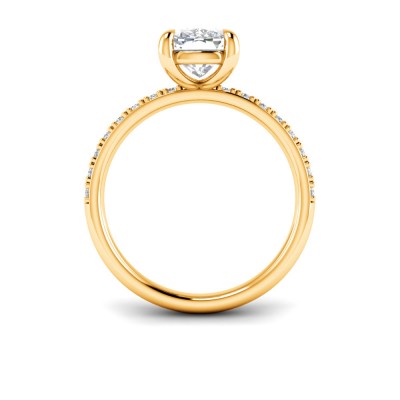 2.5 Ct Elongated Cushion Moissanite & .16 Ctw Diamond Whisper Pavé Engagement Ring