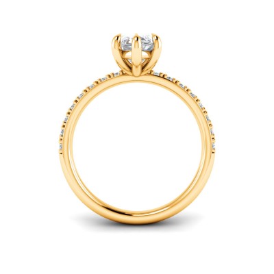 2 Ct Marquise Lab Diamond & .16 Ctw Diamond Whisper Pavé Engagement Ring
