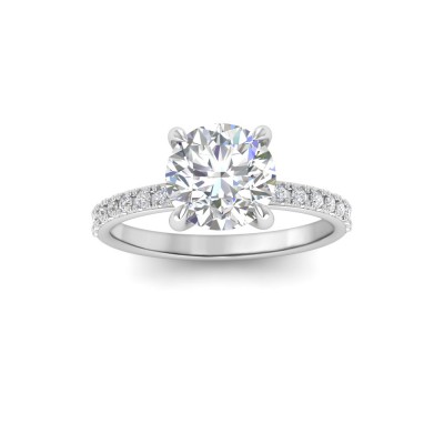 1.16 Ctw Round Diamond Whisper Pavé Engagement Ring