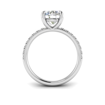 1.16 Ctw Round Diamond Whisper Pavé Engagement Ring