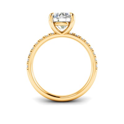 2.5 Ct Round Moissanite & .16 Ctw Diamond Whisper Pavé Engagement Ring