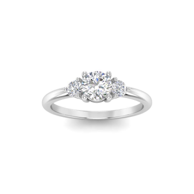 .50 Ct Moissanite & .16 Ctw Diamond Adore Three Stone Engagement Ring