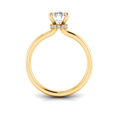 2 Ct Oval Lab Diamond & .06 Ctw Diamond Secret Halo Solitaire Ring