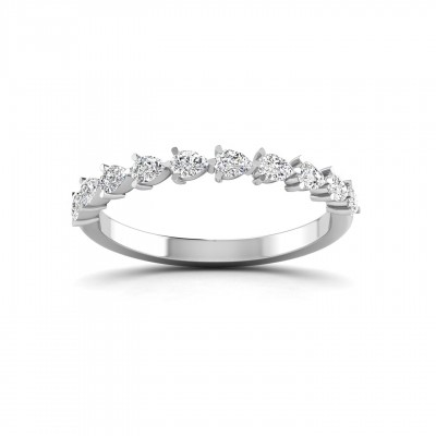 East West Pear Moissanite Stackable Band