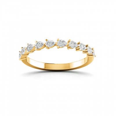 East West Pear Moissanite Stackable Band