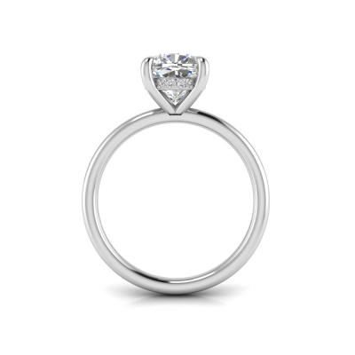 1.5 Ct Cushion Lab Diamond & .10 Ctw Diamond Hidden Halo Engagement Ring