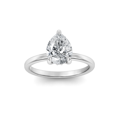 1 Ct Pear CZ Hidden Halo Engagement Ring