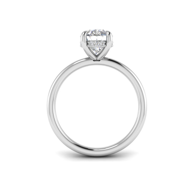 1 Ct Pear CZ Hidden Halo Engagement Ring