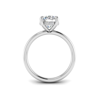 2 Ct Round Lab Diamond & .10 Ctw Diamond Hidden Halo Engagement Ring