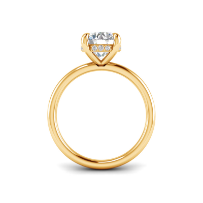 1.10 Ct Round Natural Diamond Hidden Halo Engagement Ring