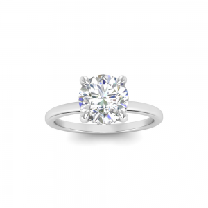 1.5 Ct Round CZ Hidden Halo Personalized Engagement Ring