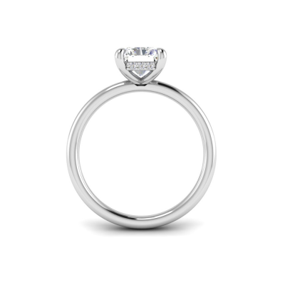 1.10 Ct Radiant Natural Diamond Hidden Halo Engagement Ring