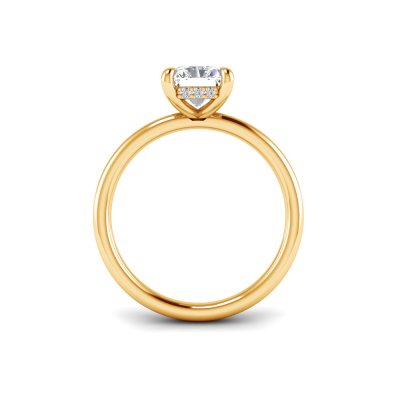 4 Ct Radiant Lab Diamond & .10 Ct Diamond Hidden Halo Engagement Ring