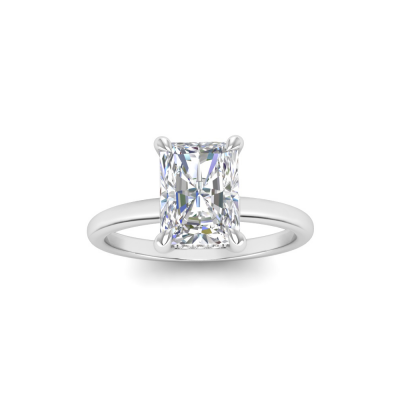 2 Ct Radiant Lab Diamond & .09 Ctw Diamond Hidden Halo Engagement Ring