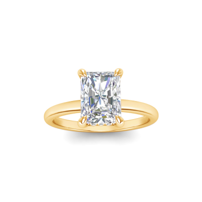 2 Ct Radiant Moissanite & .09 Ctw Diamond Hidden Halo Engagement Ring