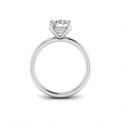 1 Ct Oval CZ Hidden Halo Engagement Ring