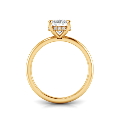3.5 Ct Oval Lab Diamond & .10 Ct Diamond Hidden Halo Engagement Ring