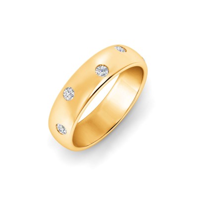 Inlay Diamond Classic Wedding Ring