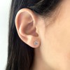 1 Ctw Round CZ Gold Stud Earrings