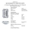 1 Ct Emerald Cut Moissanite & 0.10 Ctw Diamond Halo Engagement Ring